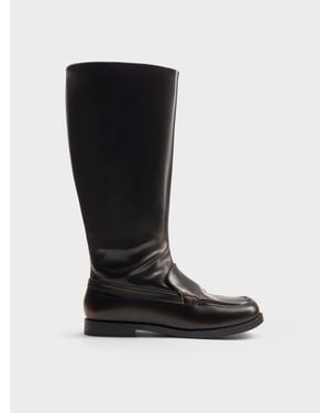Charles & Keith Jagger Knöchelhohe Loafer-Stiefel - Schwarz
