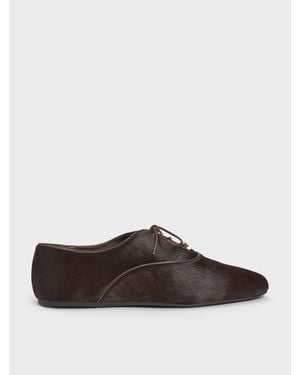Charles & Keith Pippa Derby-Schuhe Aus Kalbshaar - Braun