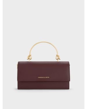 Charles & Keith Kristine Sculptural-handle Long Wallet - Purple