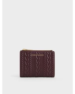 Charles & Keith Apolline Strukturierte Geldbörse Mit Reißverschluss - Lila