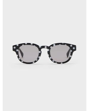Charles & Keith Girls' Gabine Polka-dot Sunglasses - Black
