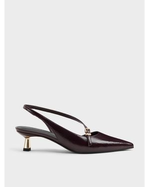 Charles & Keith Asymmetric D'Orsay Slingback Pumps - White