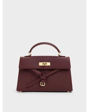 Charles & Keith Tricha Henkeltasche Mit Knotendetail - Lila