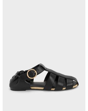 Charles & Keith Flache Espadrilles Im Caged-Design - Schwarz