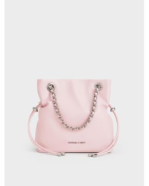 Charles & Keith Arya Braided-Strap Double-Handle Crossbody Bag - Pink