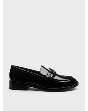 Charles & Keith Loafer Mit Kreis-Charm Und Schleife - Schwarz