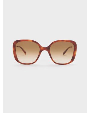 Charles & Keith Renee Recycled Acetate Butterfly Sunglasses - Natural