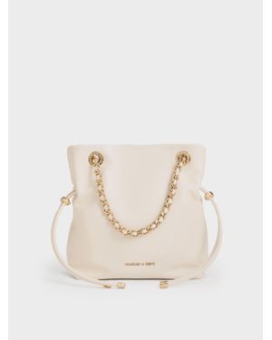 Charles & Keith Sac Bandoulière À Double Poignée Et Lanière Tressée Arya - Natural