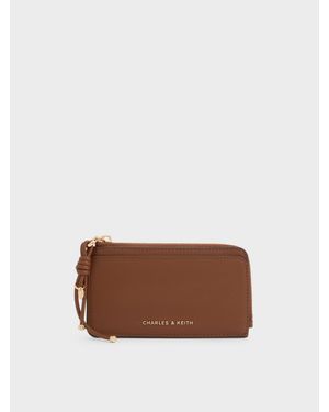 Charles & Keith Everleigh Zip-Around Card Holder - Brown