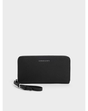 Charles & Keith Chance Zip-Around Long Wallet - Black