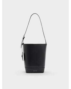 Charles & Keith Enola Elongated Bucket Bag - White
