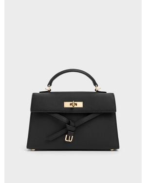 Charles & Keith Tricha Henkeltasche Mit Knotendetail - Schwarz