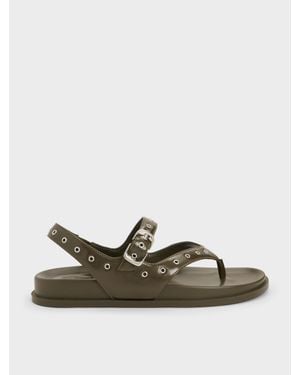 Charles & Keith Zehensteg-Sandalen Mit Ösen-Verzierung - Grün