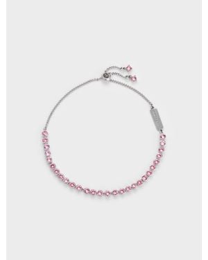 Charles & Keith Paige Crystal Tennis Bracelet - White