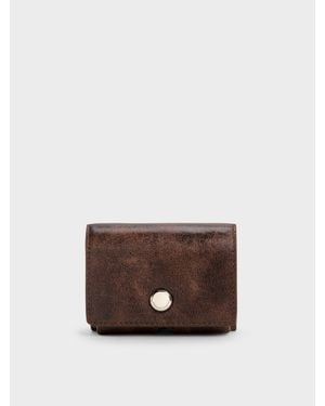 Charles & Keith Zevon Knotted-strap Wallet On Chain - Brown