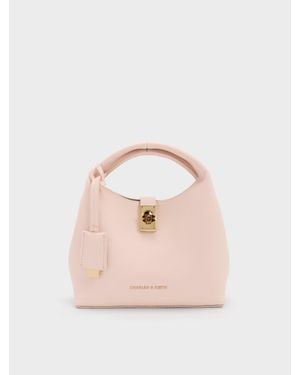 Charles & Keith Mini Chance Bucket Bag Mit Drehverschluss - Pink