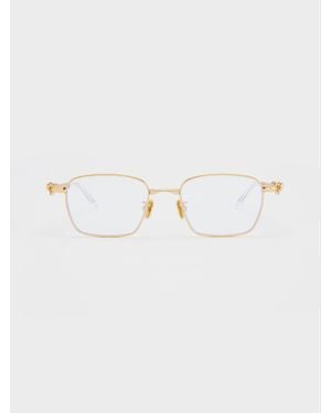 Charles & Keith Paige Clear Rectangular Sunglasses - Multicolour