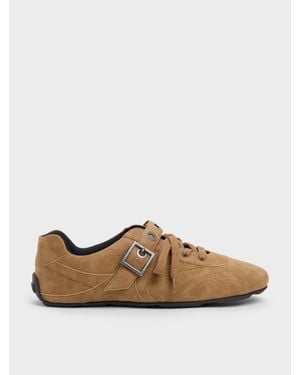 Charles & Keith Jollie Grommet Mary Jane Sneakers - Brown