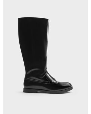 Charles & Keith Jagger Knöchelhohe Loafer-Stiefel - Schwarz