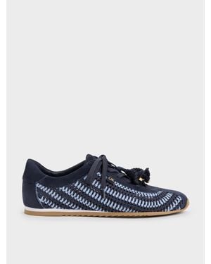 Charles & Keith Jace Häkel-Sneaker Mit Wildleder-Blumen - Blau