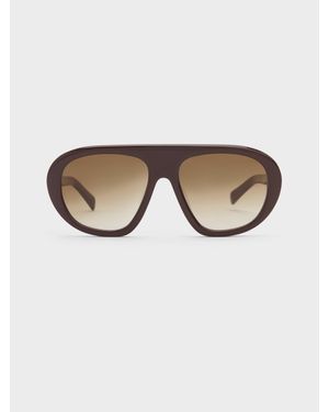 Charles & Keith Ramone Aviator Sunglasses - Natural