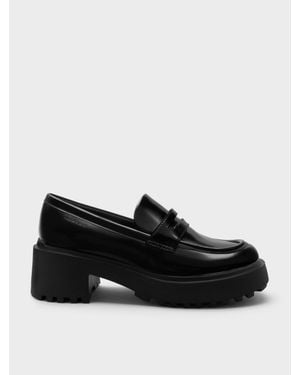 Charles & Keith Evan Platform Loafers - Black