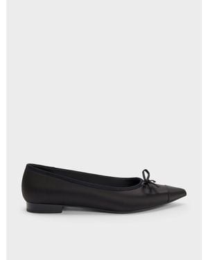 Charles & Keith Briella Flache Schuhe Mit Satin-Kappe - Weiß
