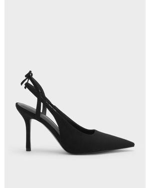Charles & Keith Slingback-Pumps Aus Wildlederimitat Mit Schleife - Schwarz