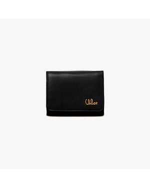 Chloé Mini Iconic Tri-Fold - Black