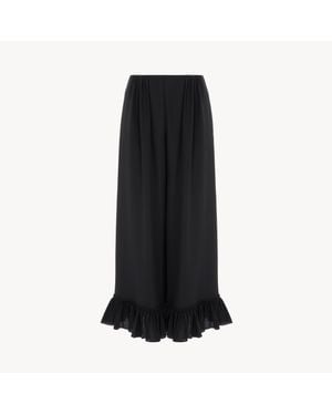 Chloé Cropped Fluid Trousers - Black