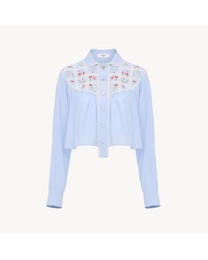 Chloé Cropped Blouse - Blue