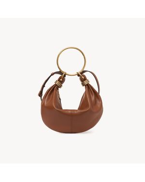Chloé グレインレザー製スモールBracelet Hobo Bag 婦人向け ブラウン サイズ 牛革（カーフ） 100