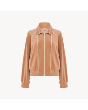 Chloé High-Neck Logo Tracksuit Jacket - Brown