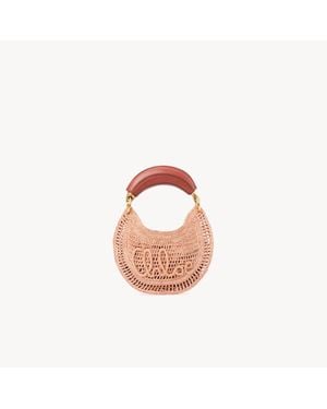 Chloé ストラップ付きラフィア製Summer Bananaミニホーボーバッグ - ピンク