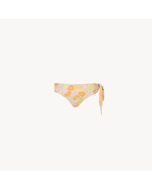 Chloé Sunbleached Flower-Print Bikini Bottoms - White