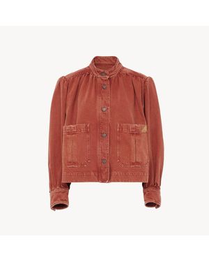Chloé High-Neck Gathered Jacket