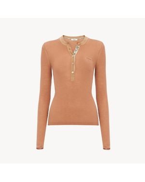 Chloé Fitted Henley Shirt - Multicolour