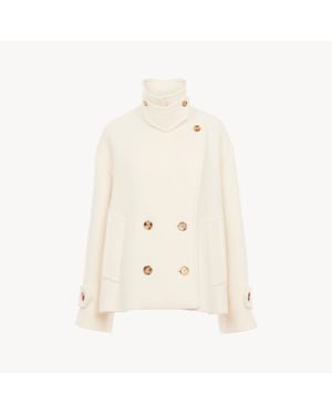 Chloé ウール製オーバーサイズ ショートコート - ナチュラル