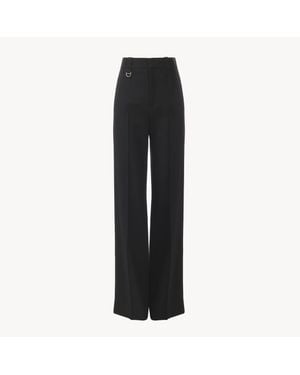 Chloé ウールグレインドプードル製ボーイッシュなテーラードパンツ 婦人向け ブラック サイズ ウール 100% Horn Bubalus Bubalis, Farmed, Coo India