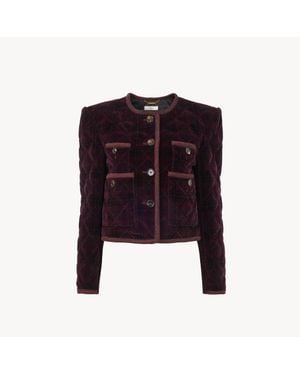 Chloé Boxy Collarless Jacket - Purple
