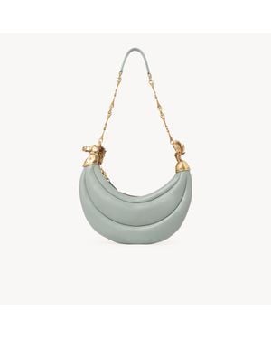 Chloé グレインレザー製Chain Horseショルダーバッグ - グレー