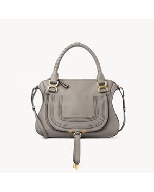 Chloé グレインレザー製Marcieバッグ - グレー