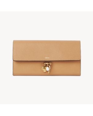 Chloé Charms Long Wallet With Flap - Natural