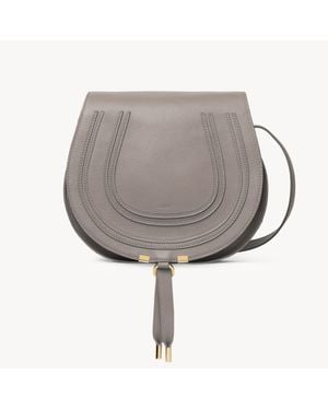 Chloé グレインレザー製Marcieサドルバッグ - グレー