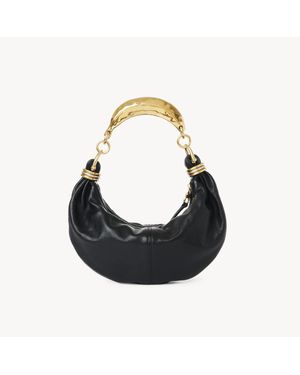 Chloé グレインレザー製スモールBracelet Hobo Bag 婦人向け ブラック サイズ Bubalus Bubalis, Farmed, Coo Italy 100