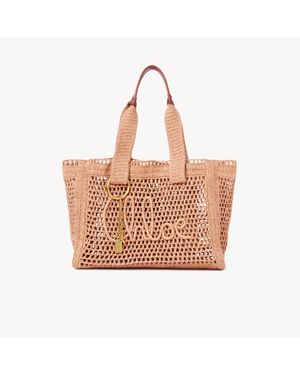 Chloé ラフィア製Summer Bananaイーストウエストトートバッグ - ピンク