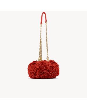 Chloé Plissé Shoulder Bag With Chain - Red