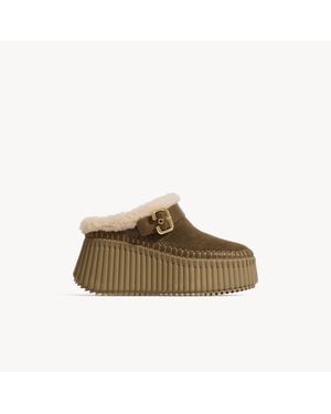 Chloé Nama Wedge Mule - Brown
