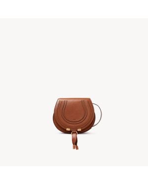 Chloé シャイニーレザー製スモールMarcieサドルバッグ - ブラウン