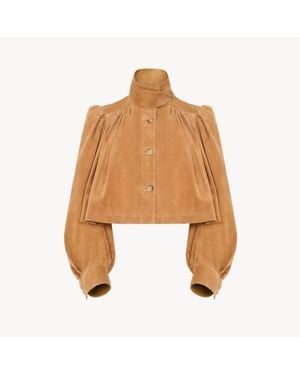 Chloé Gathered Boule Jacket - Brown